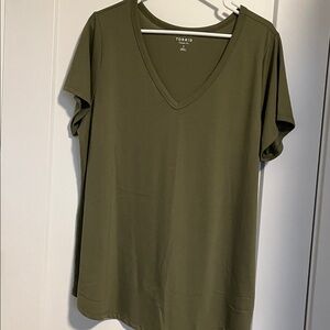 Torrid Olive Green V-Neck Tee
